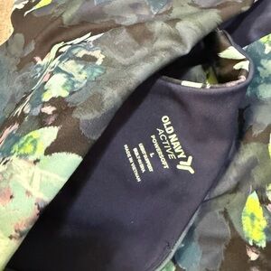 Old Navy Active Blue and Green Floral Sports Bra L